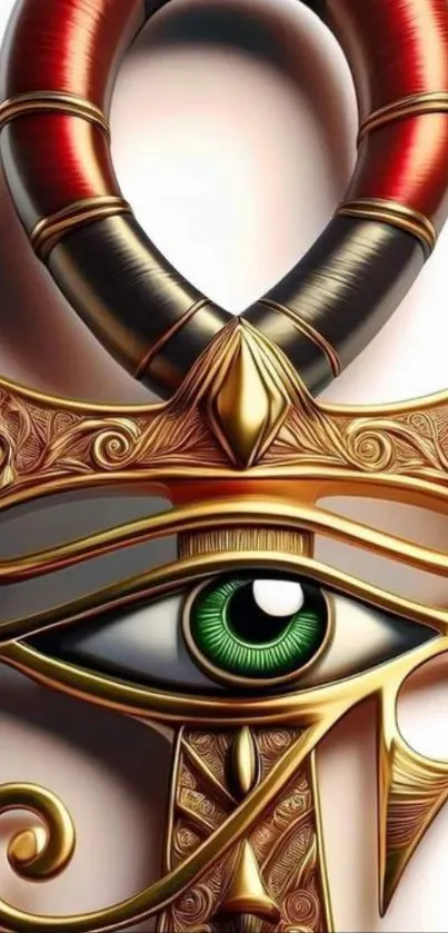 Egyptian Eye of Horus intricate design mobile wallpaper.