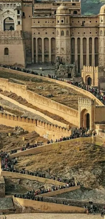 Majestic ancient fortress with a scenic view.