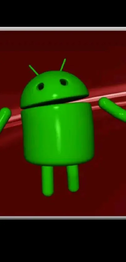 Android robot on a red background wallpaper.