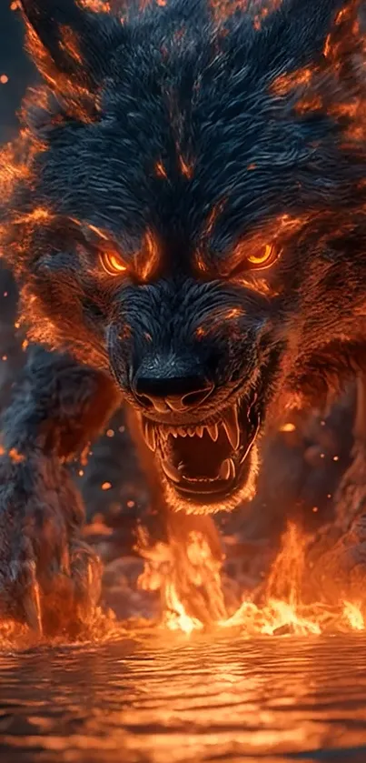 Angry Standing Electric Wolf  Live Wallpaper