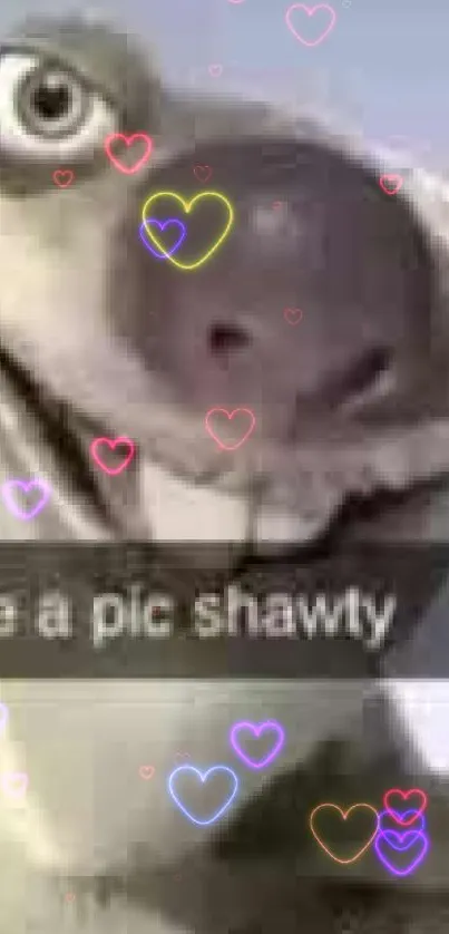 Funny animated character with quirky expression mobile wallpaper.