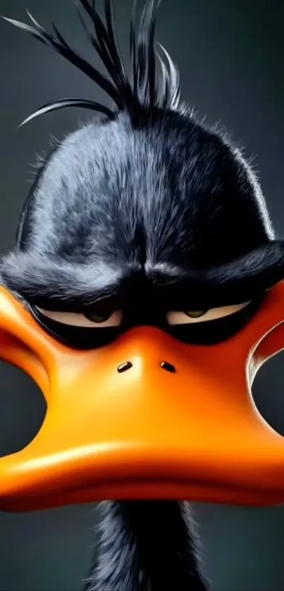 Animated duck character with orange beak