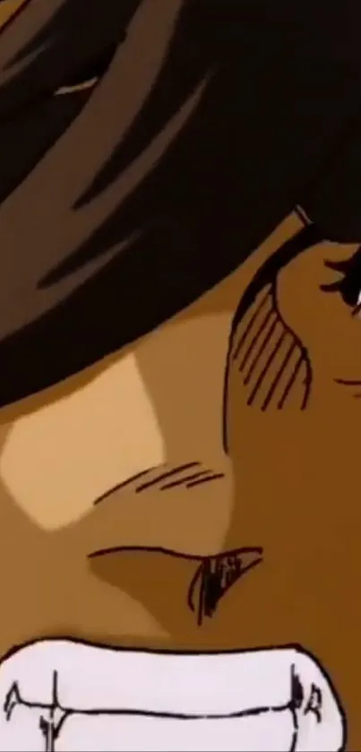 Close-up of an animated character with dynamic expression.