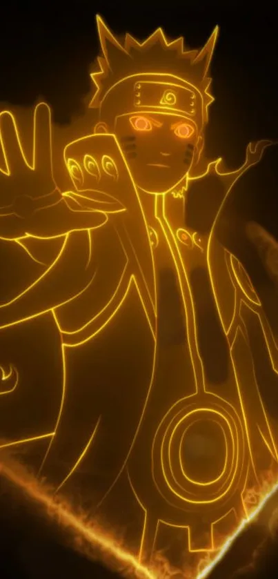 Anime character with glowing yellow outline on dark background.