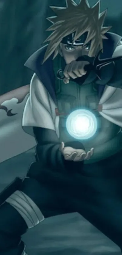 Anime character with glowing energy ball.