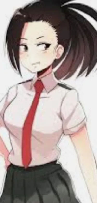 Anime character with red tie and white shirt.