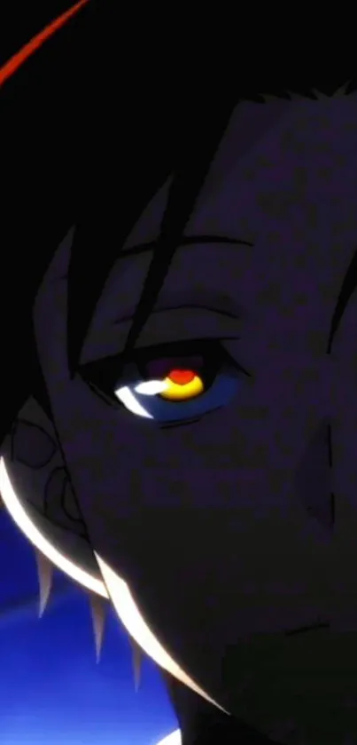 Anime wallpaper with a dark, mysterious eye focus.