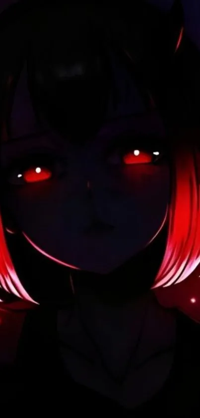 Dark anime character with glowing red eyes wallpaper.