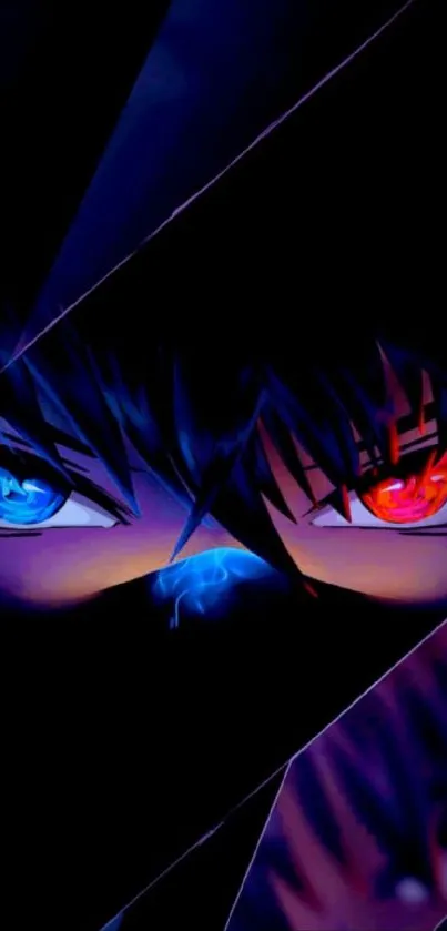 Anime wallpaper with striking dual-colored eyes.