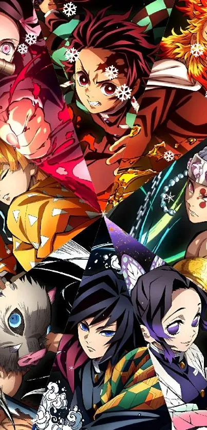 Dynamic anime heroes wallpaper featuring vibrant characters and colors.