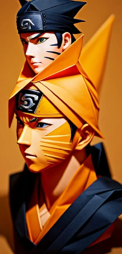 Anime-inspired ninja character in dynamic orange design.