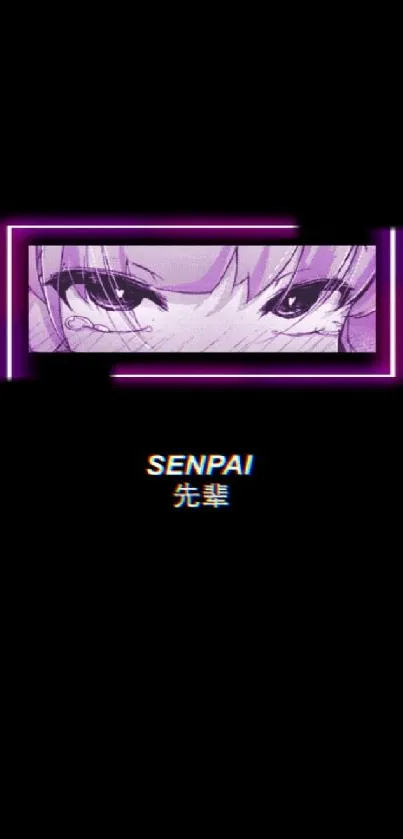 Anime with neon effect and Senpai text.