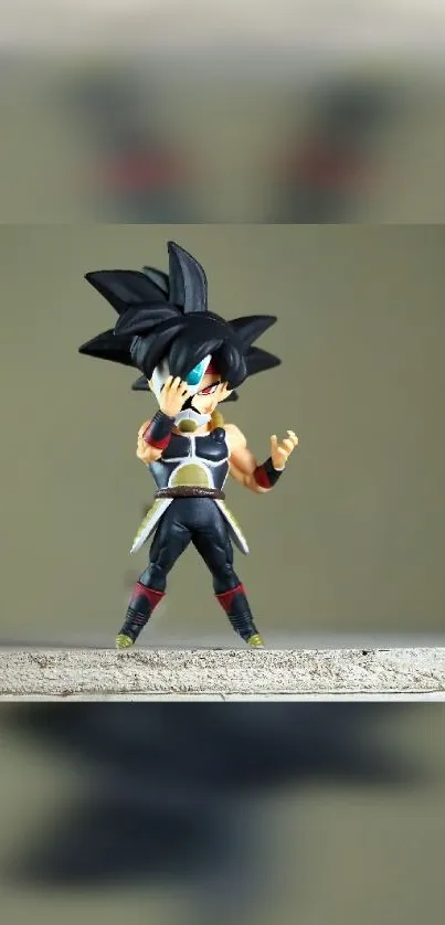 Dynamic anime warrior figurine on display.