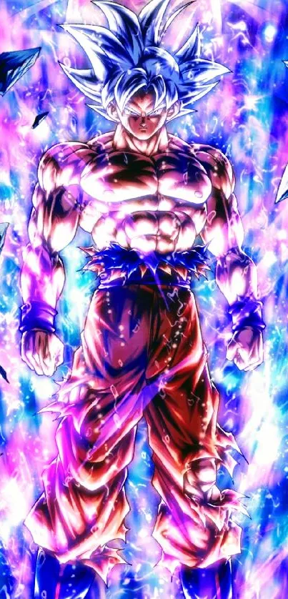 Anime character in aura with vibrant colors and dynamic pose.