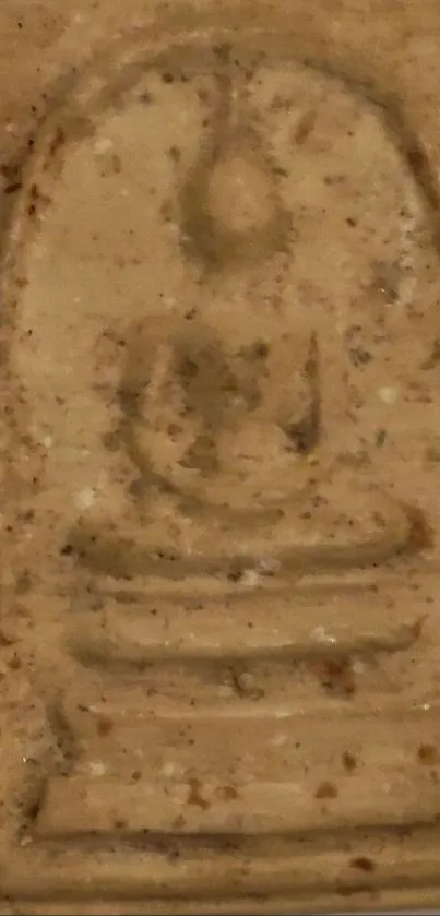 A beige stone relief with a Buddha design for mobile wallpaper.