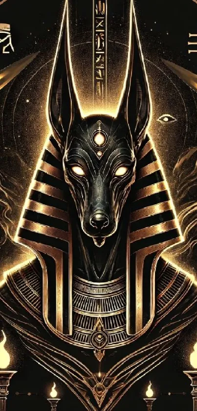 Anubis-themed mobile wallpaper with Egyptian artistry.