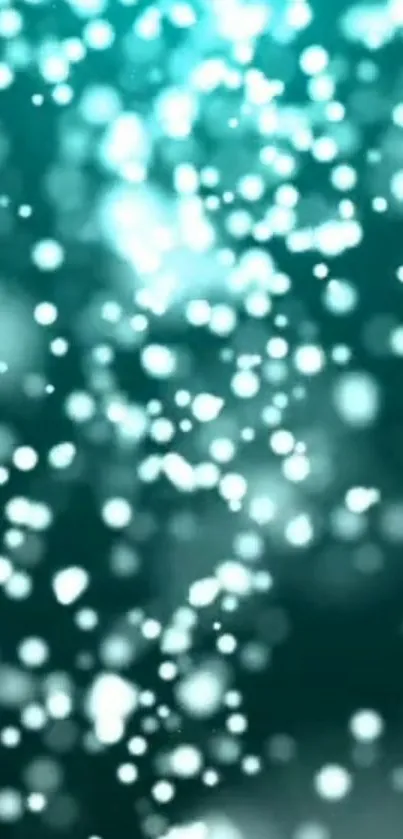 Aqua bokeh mobile wallpaper with teal background and light circles.