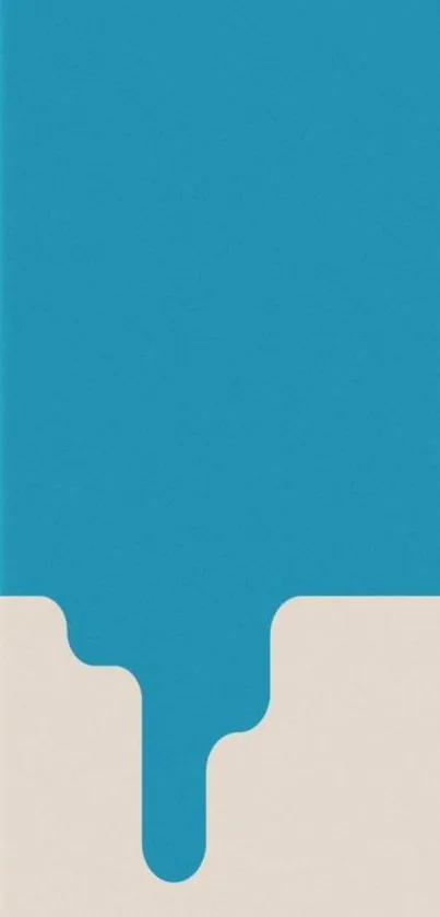 Aqua blue drip design on a mobile wallpaper.