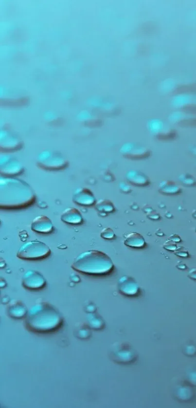 Aqua-themed mobile wallpaper with water droplets on a smooth surface.