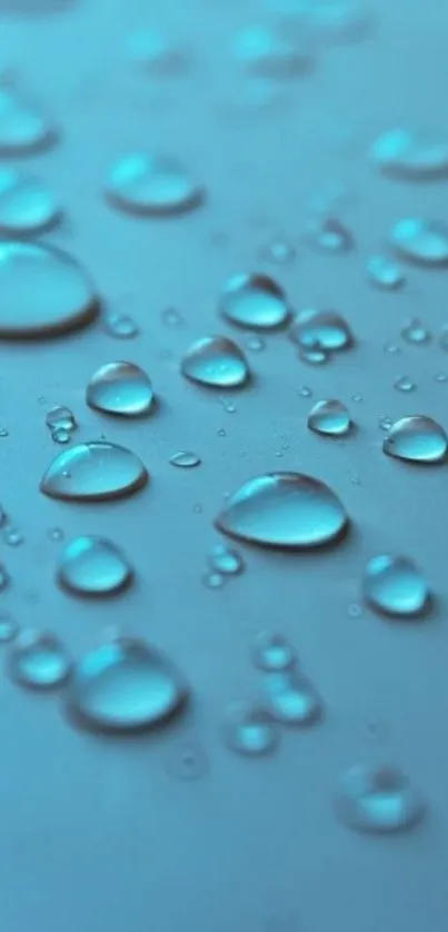 Aqua droplets on a soft blue background, perfect for a calming mobile wallpaper.