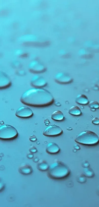 Aqua water droplets on blue background wallpaper, perfect for mobile screens.