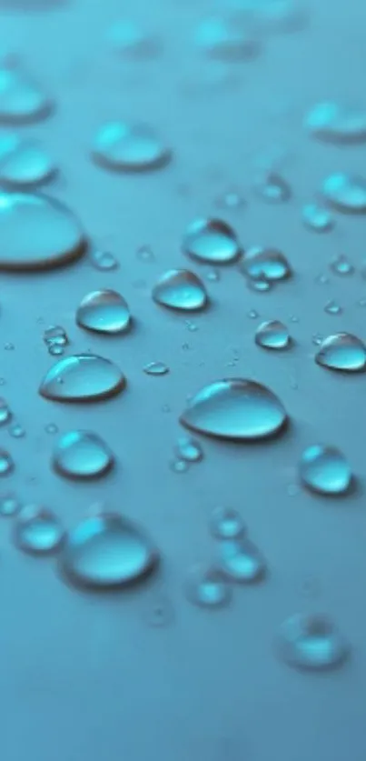 Aqua droplets on a glass surface close-up wallpaper.