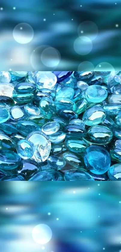 Aqua gemstone wallpaper with shimmering blue tones