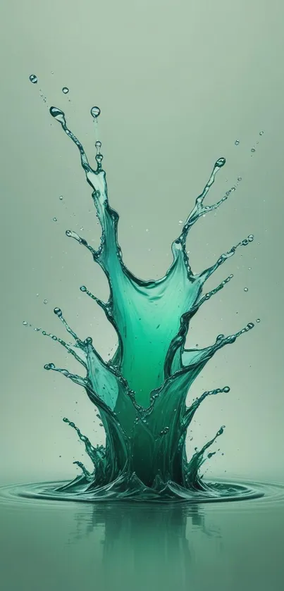 Aesthetic mobile wallpaper with a teal water splash design.