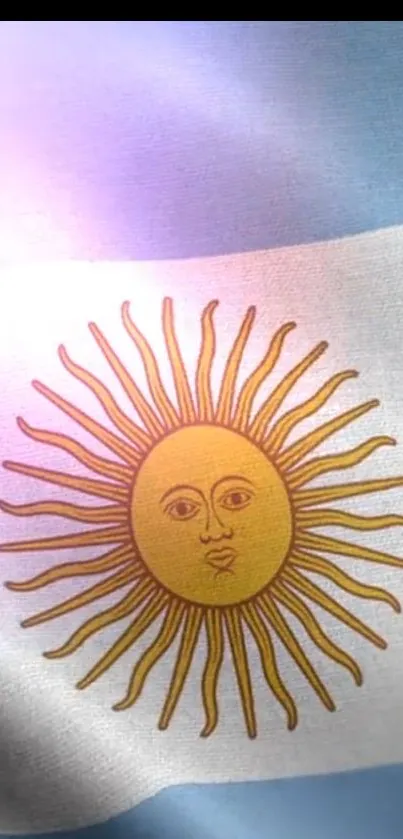 Argentina flag mobile wallpaper with a vibrant sun emblem.