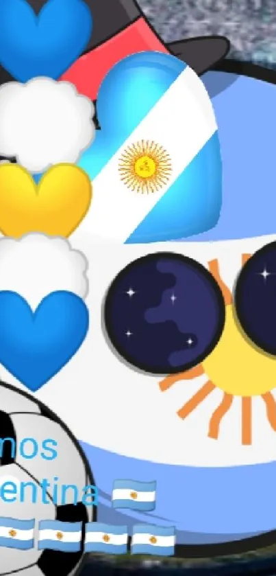 Argentina-themed football wallpaper with vibrant colors.