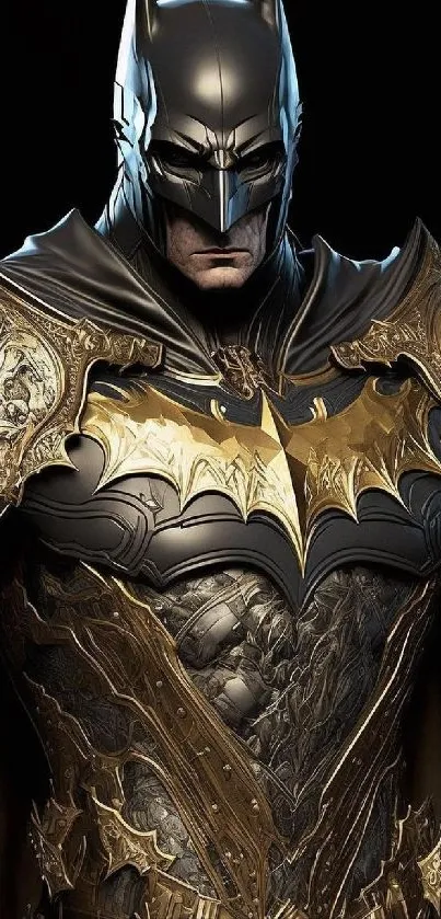 Armored dark knight with gold accents.