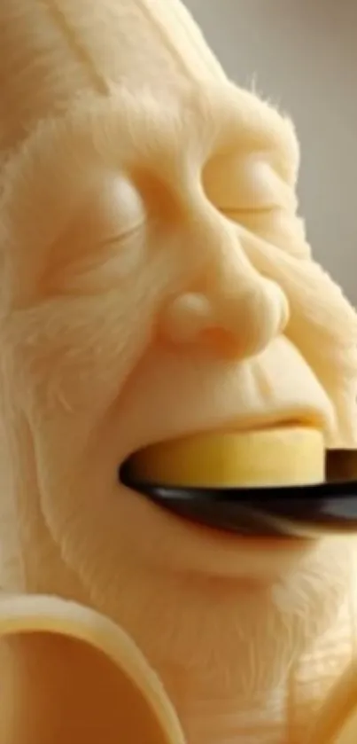 Banana sculpture art with intricate design and detail.