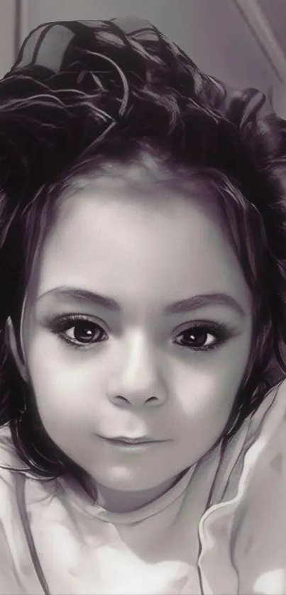 Black and white artistic portrait wallpaper for phones.