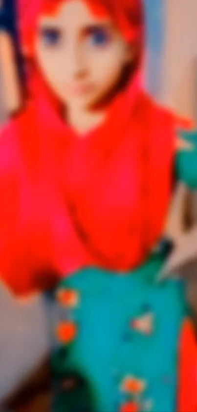 Artistic blurred portrait in vibrant colors