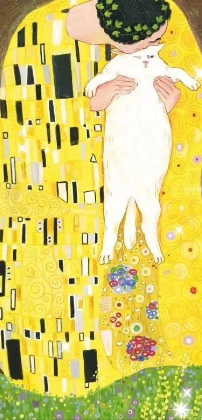 Artistic Klimt-inspired wallpaper for mobile.