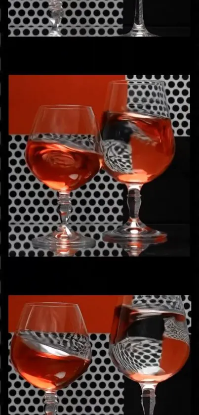 Filmstrip style wine glasses with artistic flair.