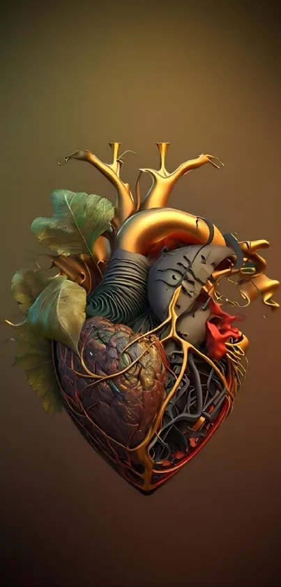 A 3D artistic heart with vibrant colors and organic elements.