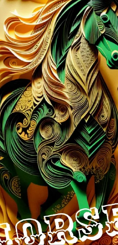 Intricate artistic horse design with vibrant colors.