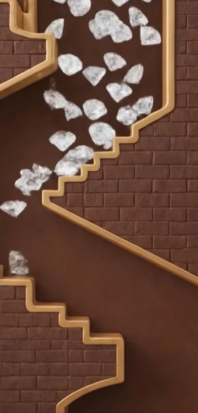 Artistic staircase with abstract design elements.