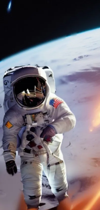 Astronaut floating calmly in the vast cosmos, showcasing space exploration.