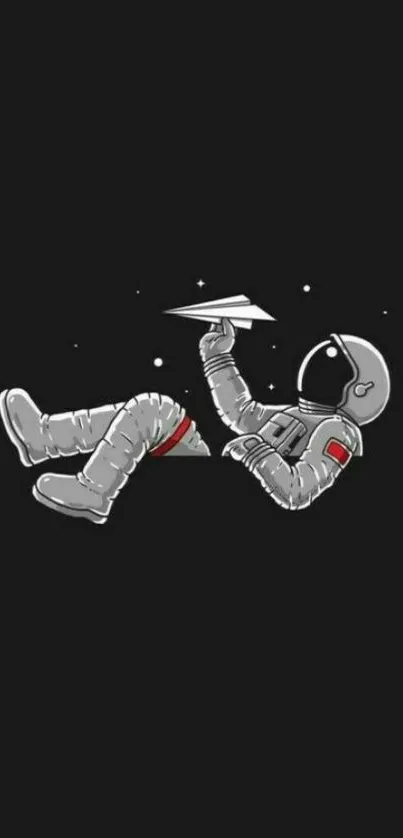 Minimalist astronaut floating in space illustration.