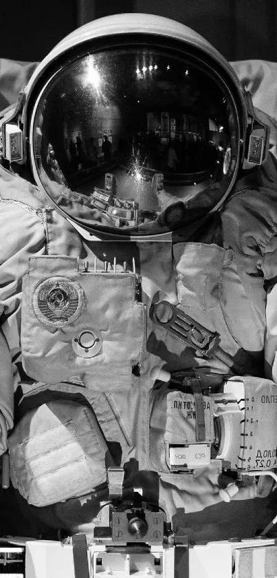 Black and white astronaut in space suit mobile wallpaper.