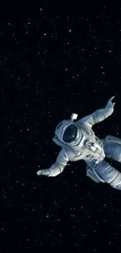 Astronaut floating in vast space with stars, perfect for science enthusiasts.