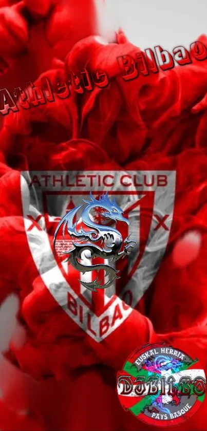 Athletic Bilbao mobile wallpaper with red and white design.