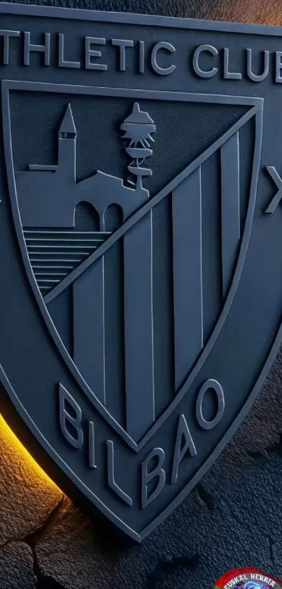 Athletic Club Bilbao emblem on textured background.