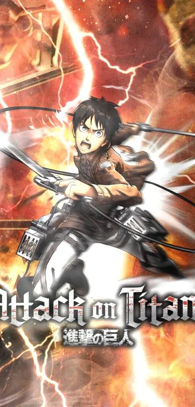 Attack on Titan wallpaper featuring intense action and characters.