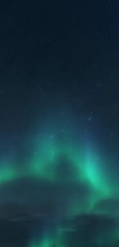 Mobile wallpaper featuring the Aurora Borealis in a dark starry night sky.