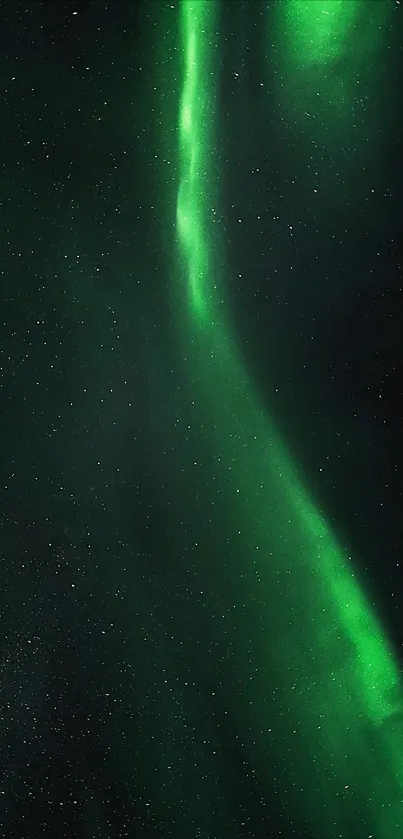 Mobile wallpaper of the aurora borealis glowing against a star-studded night sky.