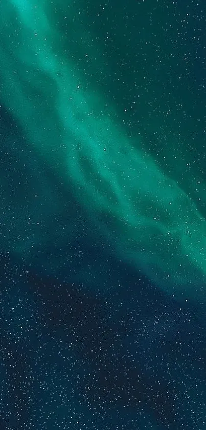 Aurora borealis and starry sky mobile wallpaper.