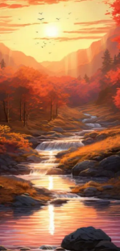 Vibrant autumn-themed wallpaper featuring cozy scenes and whimsical art.